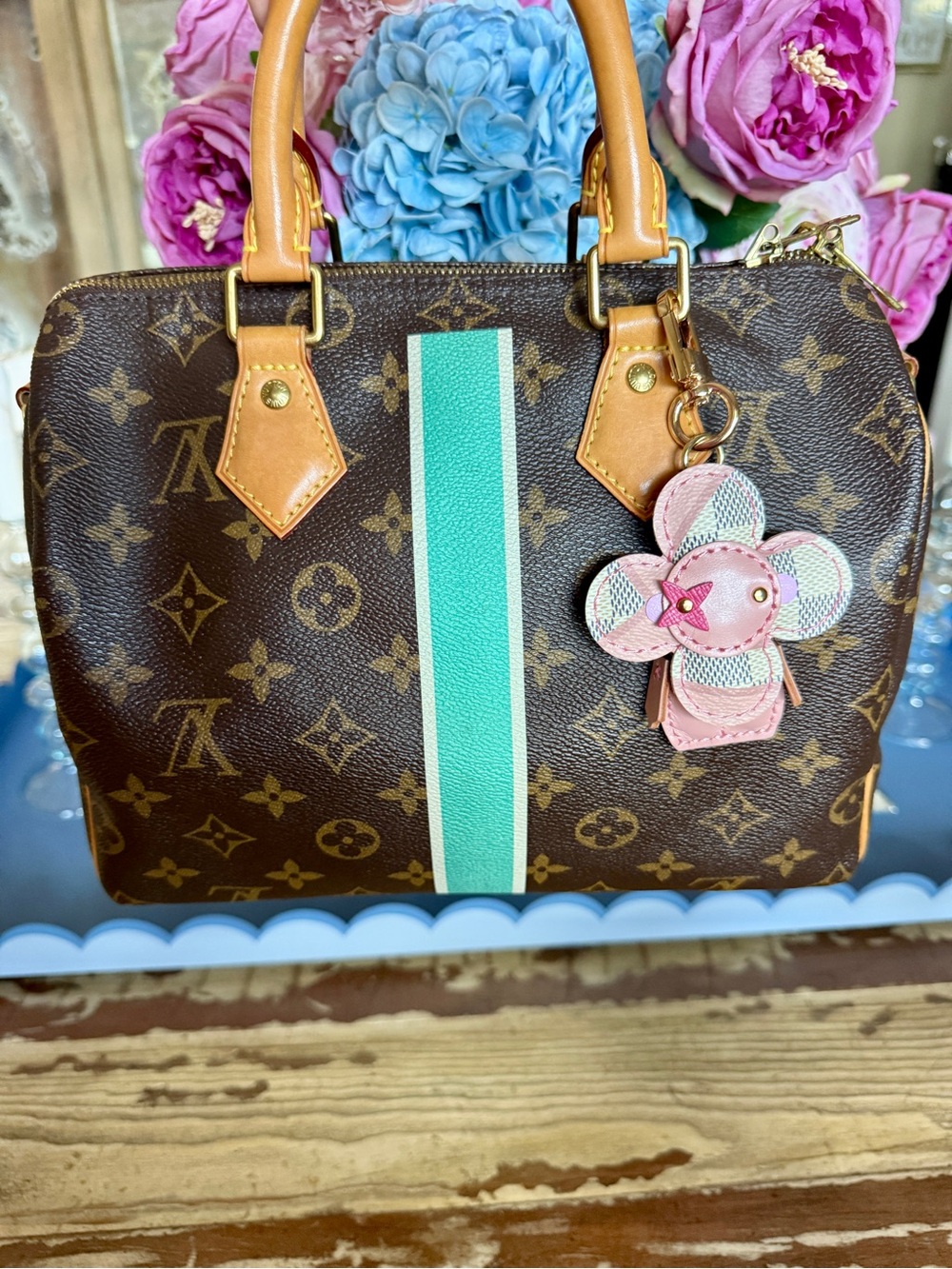 Louis Vuitton Damier Azur Vivienne Bag Charm